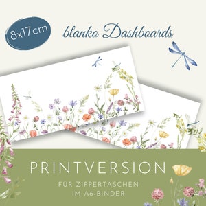 Printversion Budgeting Dashboards für A6 Binder Umschlagmethode, Titelblätter im Sommer-Design