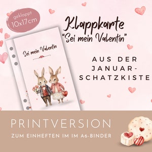 Klappkarte "Sei mein Valentin" als Printversion. Spar-Challenge aus der Januar-Schatzkiste