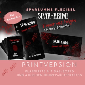 Spar-Krimi Klappkarte, Dinner mit Folgen ein Sparspiel zum Rätseln