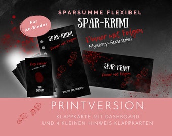 Spar-Krimi Klappkarte, Dinner mit Folgen ein Sparspiel zum Rätseln