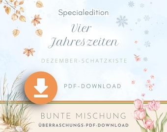 Scarica a dicembre il forziere del tesoro "Quattro Stagioni" in formato PDF, una colorata sorpresa da scaricare con consigli per risparmiare denaro da inserire nelle buste di un raccoglitore A6.