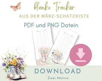 Download März-Tracker, Spartöpfe für A6 Binder Umschlagmethode, Budget Sheet im März-Design blanko PDF und PNG