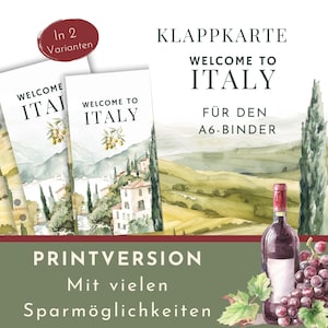 Sparchallenge Klappkarte "Welcome to Italy", Italienklaookarte für die Umschlagmethode