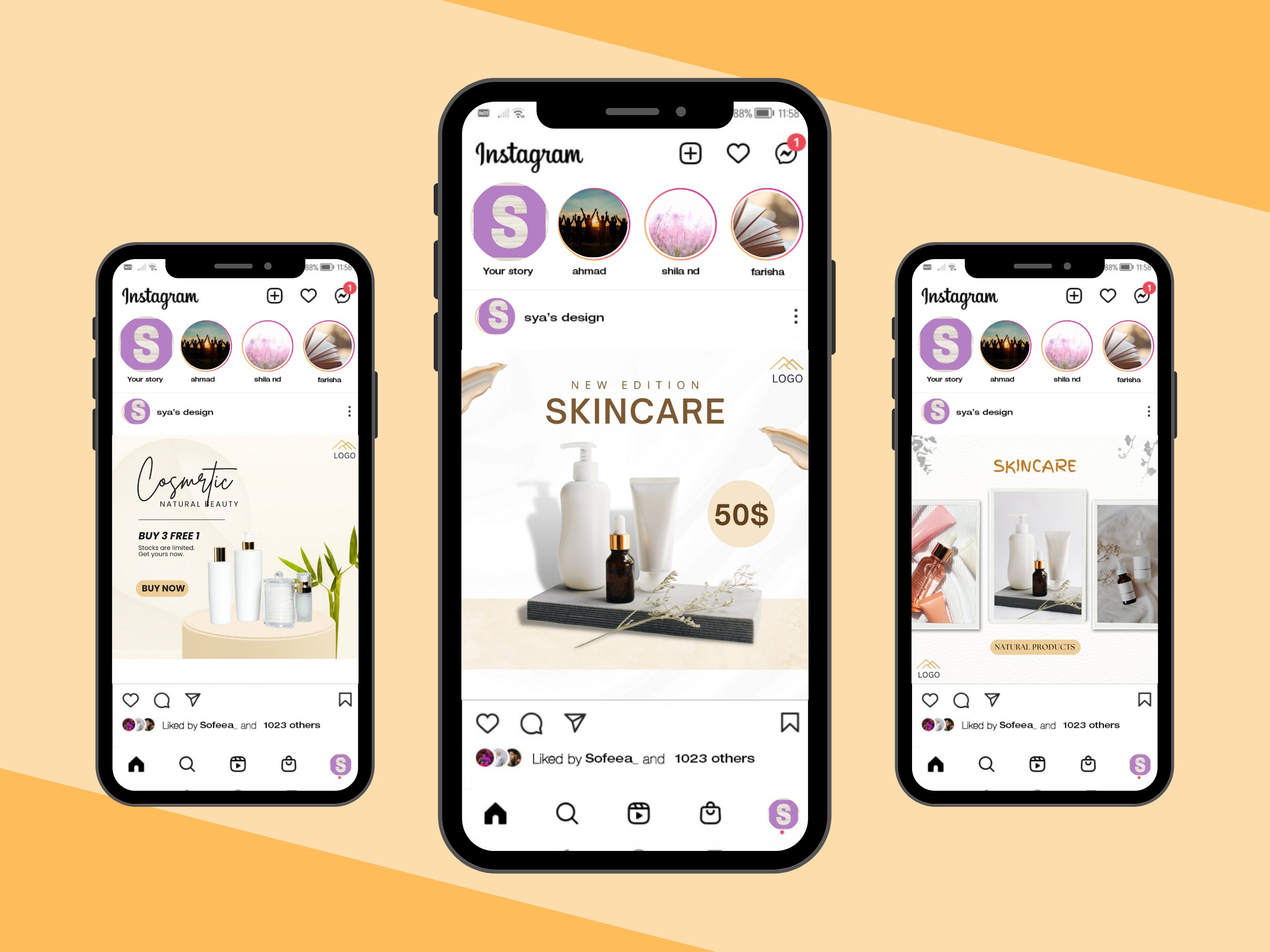 Simple and Elegant CANVA Templates| Skincare Instagram Posts | Beauty ...