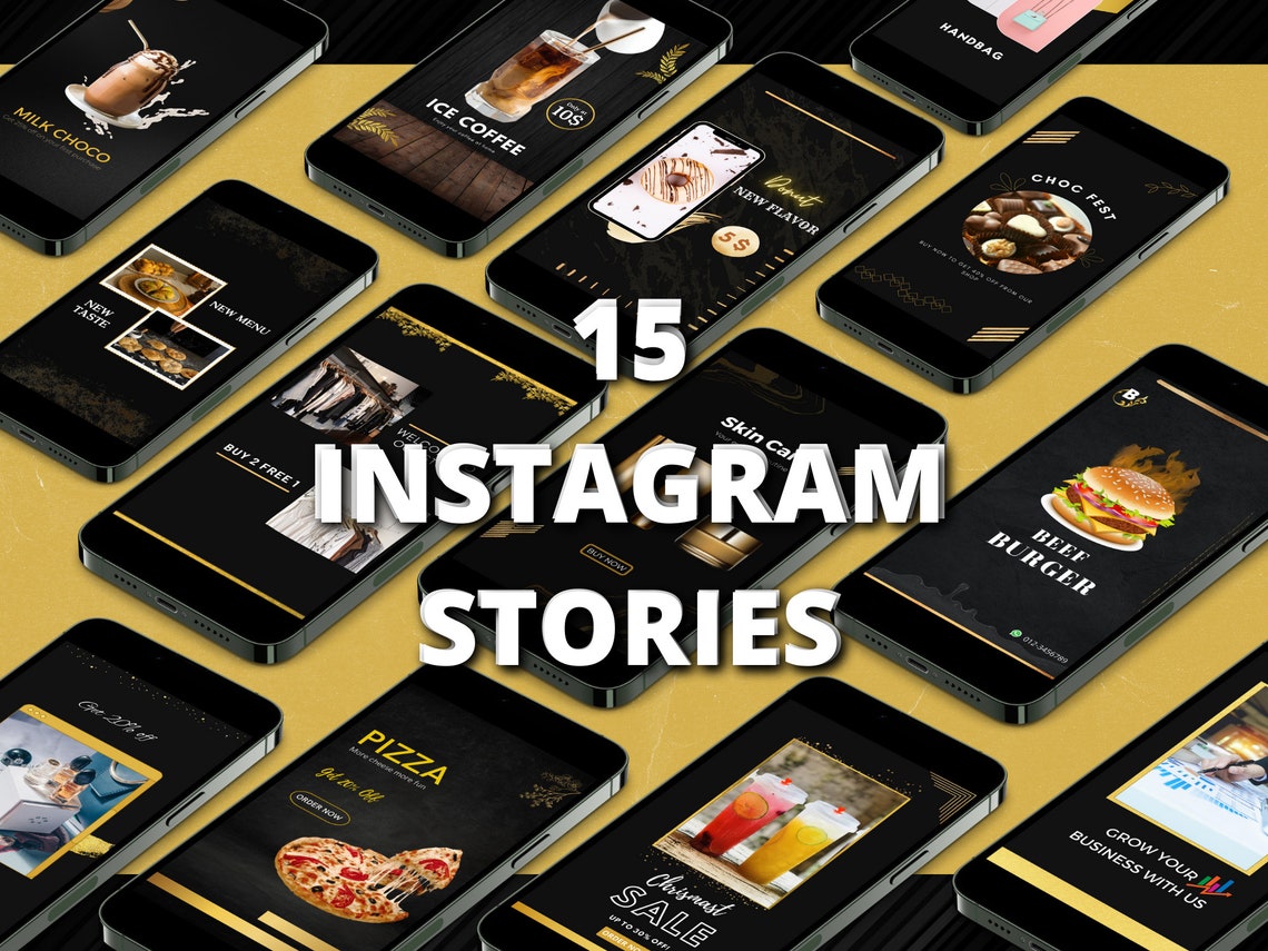 Black and Gold CANVA Templates - Etsy