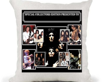 Freddie Merc Celebrity Music Icon Personalised Naturally Woven Cushion Cover Gift Singer Band