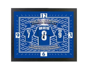 The Pensioners Football Shirt Personalised Clock Gift Present
