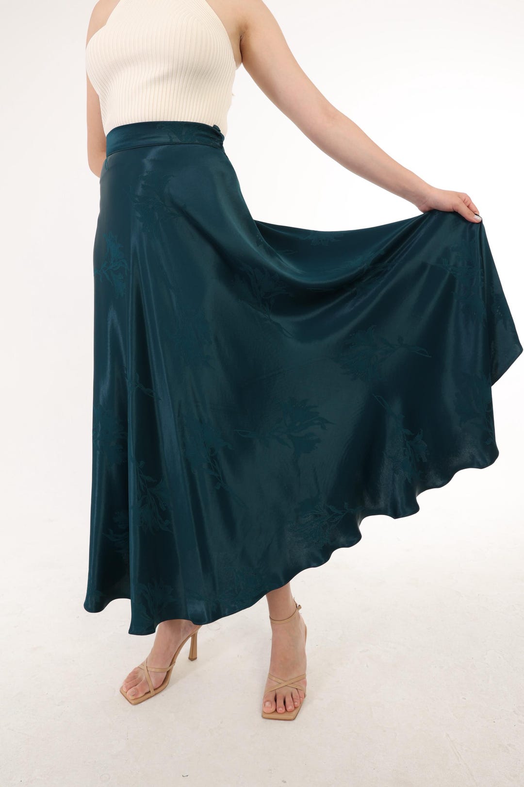 Laon Satin Flare Skirt