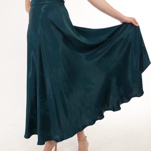 Flared Skirt, Satin Skirt, Custom Made Satin Skirt, Handmade Skirt