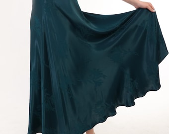 Flared Skirt, Satin Skirt, Custom Made Satin Skirt, Handmade Skirt