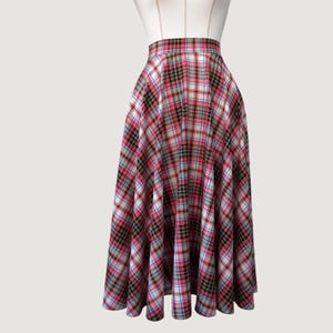 Wool Skirt, Custom Tailoring Skirt,Full Circle Skirt,Flared Skirt, Plaid Skirt