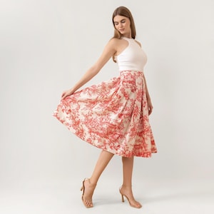 Personalized  Skirt, Pleated Skirt With Pockets, Linen Skirt, Pleated Skirt. Custom Made Skirt