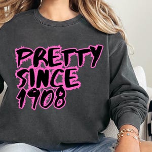 Vintage Birthday Year Gift PRETTY SINCE 1908 T-Shirt, Classic Est 1908 Anniversary Tee