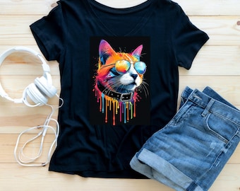 cats, cute cats, vibrant coloured cats, wall art, cat prints, animal prints, mugs, cups, t shirts, digital download, jpeg