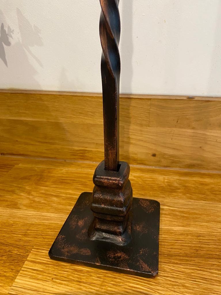 Hand Wrought Iron Fire Poker With Stand Etsy UK
