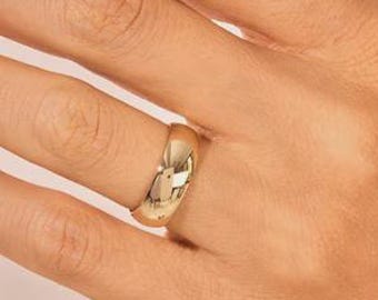 6mm 14K Gold Airweight Dome Wedding Band, Honeycomb Comfort Fit Ring