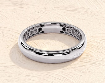 Ultralight Gold Vermeil Wedding Band • Featherweight Domed Comfort Fit Ring