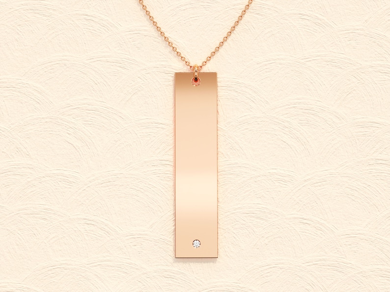 14k Gold Moissanite Name Tag Necklace / Customizable Name Tag Necklace ...