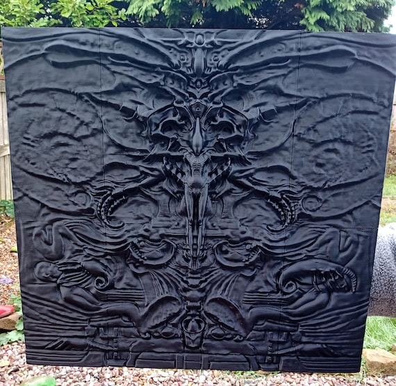 Aliens Mural Deacon Wall Art 3d Printed, White Marble Effect