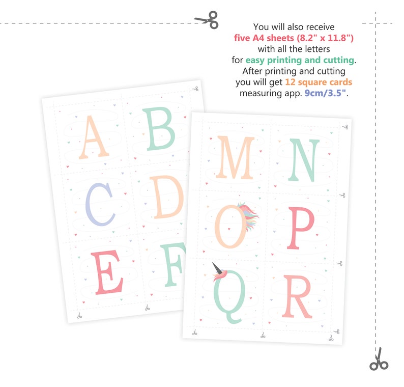 Learning Alphabet Numbers Cards Kids, ABC Printable Files Educational ...