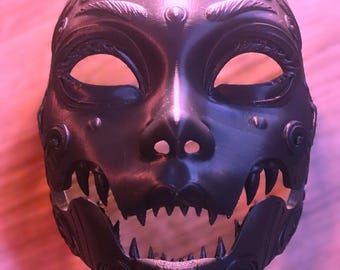 Geisha mask, movable jaw japanese mask