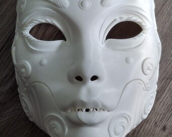 Geisha mask, movable jaw japanese mask