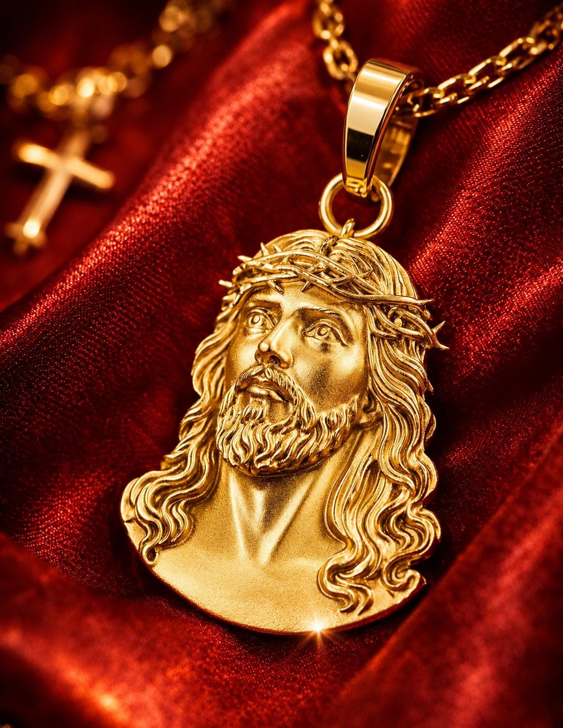 18k イエローゴールド ペンダント ネックレス 18金 イエスキリスト 18k gold jesus piece - Etsy 日本