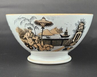 Antique "Pajong" Footed Bowl from Petrus Regout & Co., Maastricht Holland