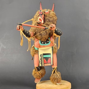 Hand Made Hopi Kachina Doll &quot;Brown Wolf&quot; signed Cargo