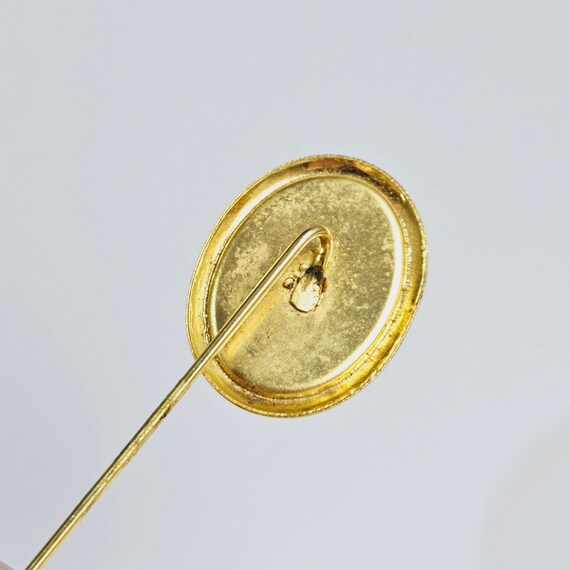 Vintage Stick Pin / Lapel Pin - Enamel Apples wit… - image 3