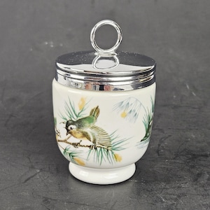 Vintage Porcelain Egg Coddler by Royal Worcester England with Bird Pattern King Size