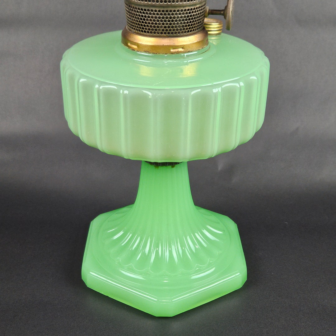 Aladdin Green Jadeite Glass Kerosene Oil Lamp Mantle Lamp Etsy