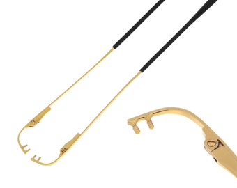 2 Stück goldfarbenes Metall, 15 cm, randlose Brillenbügel, Federscharniere, Bügel mit Endspitzen – 2,3 mm Widerhaken, Brillenbügel, Lesebrillen, Brillen