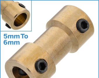 5mm To 6mm Brass Motor Shaft Coupler Solid Straight Drive Connector Adapter Transmission Sleeve For RC Boat Car Coupling Replace Part