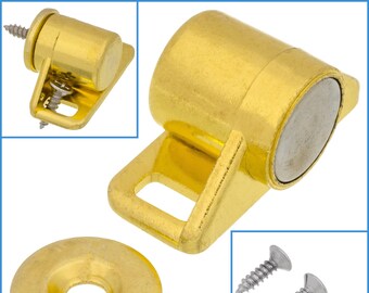 Cerradura magnética para armario, tope de puerta de armario, herraje de alta resistencia, juego de tornillos de repuesto, color dorado y amarillo