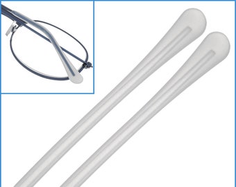 1 par de 6,5 cm de silicona blanca con gancho para la oreja, gafas con extremo, punta de patilla, marco antideslizante, especificaciones de lectura, gafas, puntas de pieza de brazo de repuesto
