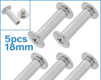 5 Sets 18mm x 5mm Chicago Bookbinding Screws Nickel Plated Phillips Head Cap Binding Post Fastening Rivet Snap Photo Album Nail Bolt Insert