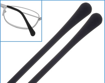 1 par de 6,5 cm de silicona negra, gancho para la oreja, gafas, extremo de las gafas, punta del templo, marco antideslizante, especificaciones de lectura, gafas, puntas de pieza de brazo de repuesto