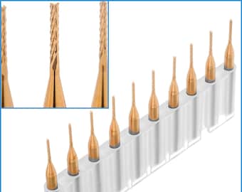 10pcs 1.0mm Tungsten Carbide Corn Milling Cutter 3.175 (1/8") Shank High Precision Micro Mini Hole Saw End PCB CNC Rotary Drill Bit Tool Set