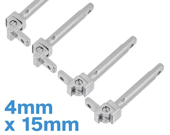 4pcs 4mm + 15mm Glasses Barrel Hinge Stainless Steel Assembly, Eyeglass Frame Making & Customisation Parts, Joint Optical Temple Screw In On