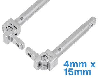 2pc 4mm + 15mm Glasses Barrel Hinge Stainless Steel Assembly - Eyeglass Frame Making & Customisation Parts, Joint Optical Temple Screw In On