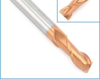 8mm HRC55 Tungsten Carbide TiAlN Coated 2 Flute End Mill High Hardness Shank Edge Cutter Circle Round Router Bit Precision Milling Radii