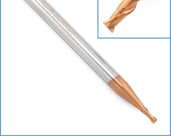 1.5mm HRC55 Tungsten Carbide TiAlN Coated 2 Flute End Mill High Hardness Shank Edge Cutter Circle Round Router Bit Precision Milling Radii
