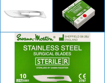 Scalpel Blades Scalpel Handle No 3 Surgical Blades # 10 Carbon Steel Non Sterile Perfect For Surgical Sculpting Repairs Lab Anatomy Lab Training Sign