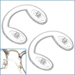 2pcs U Shape Nose Pads 46mm x 25mm x 12mm Clear Silicone Soft Screw In Eyeglass Glasses Reading Specs Spectacles Frame Anti Non Slip On Part