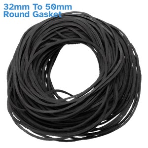 Pode incluir: Um rolo de juntas de borracha pretas, de 32 mm a 50 mm de diâmetro. 32mm To 50mm Round Gasket.