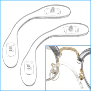 2pcs U Shape Nose Pads 60mm x 52mm x 22mm Clear Silicone Soft Screw In Eyeglass Glasses Reading Specs Spectacles Frame Anti Non Slip On Part