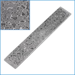 1pc Spiral Damascus Stainless Steel Bar 15cm x 25mm x 3mm VG10 Sandwich Knife Making Flat Exquisite Blade Japanese Style Heat Treated HRC 57