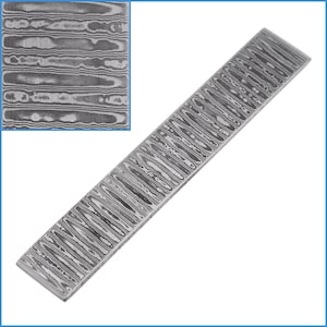 1pc Water Damascus Stainless Steel Bar 15cm x 25mm x 3mm VG10 Sandwich Knife Making Flat Exquisite Blade Japanese Style Heat Treated HRC 57