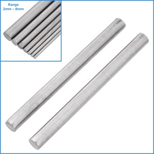 2pcs 8mm x 100mm Knife Handle Rod Rivet Screw Solid Stainless Steel Fastening Making Lock In Blade Pin Stock Shaft Tube Bar Round Fix DIY